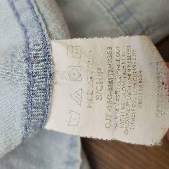 Vintage Wrangler Light Wash Denim Long Sleeve Shirt Small - Picture 4 of 7